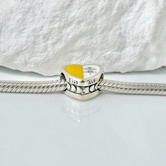 Pandora Vatican Flag S925 Silver Heart Bead Charm - Picture 2 of 3